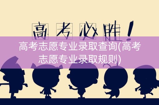 高考志愿专业录取查询(高考志愿专业录取规则)
