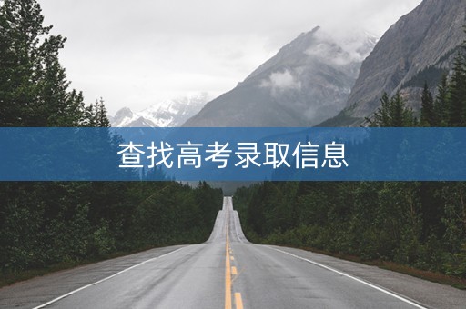 查找高考录取信息