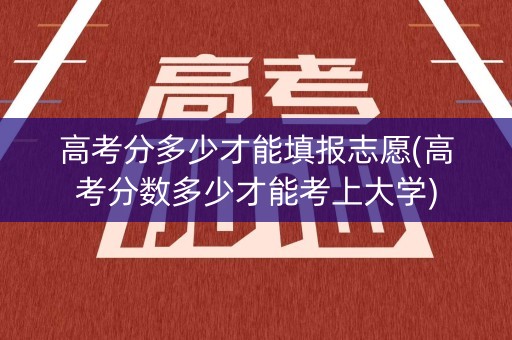 高考分多少才能填报志愿(高考分数多少才能考上大学)