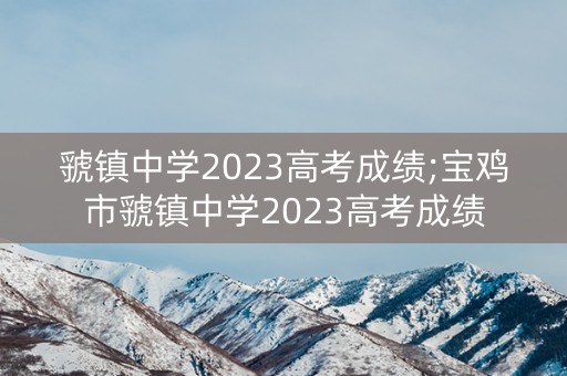 虢镇中学2023高考成绩;宝鸡市虢镇中学2023高考成绩