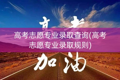 高考志愿专业录取查询(高考志愿专业录取规则)