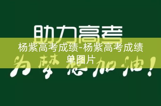 杨紫高考成绩-杨紫高考成绩单图片