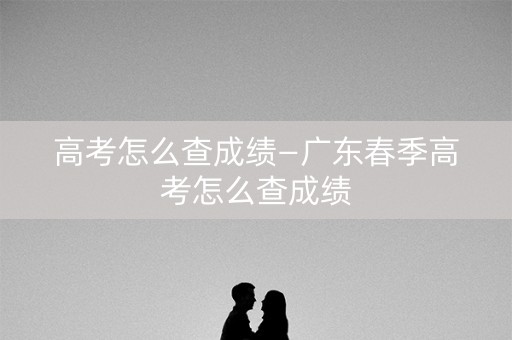 高考怎么查成绩—广东春季高考怎么查成绩