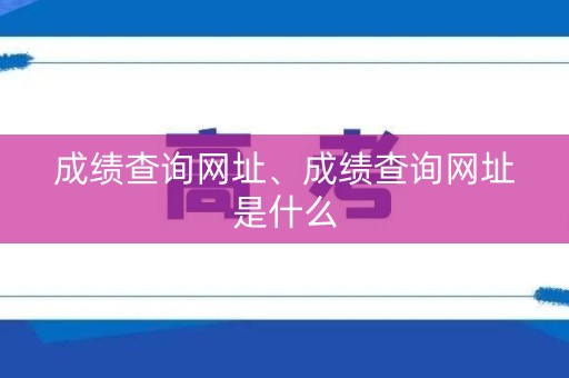 成绩查询网址、成绩查询网址是什么