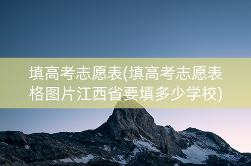 填高考志愿表(填高考志愿表格图片江西省要填多少学校)