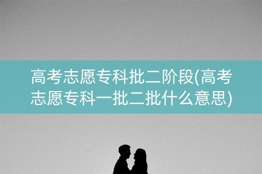 高考志愿专科批二阶段(高考志愿专科一批二批什么意思) 高考志愿专科批二阶段(高考志愿专科一批二批什么意思)