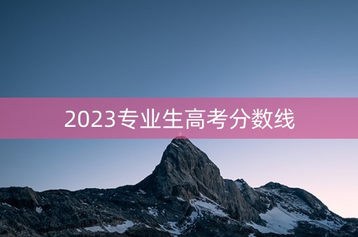 2023专业生高考分数线