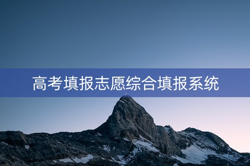 高考填报志愿综合填报系统