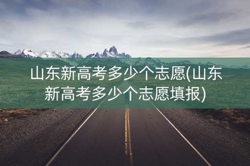 山东新高考多少个志愿(山东新高考多少个志愿填报) 山东新高考多少个志愿(山东新高考多少个志愿填报)
