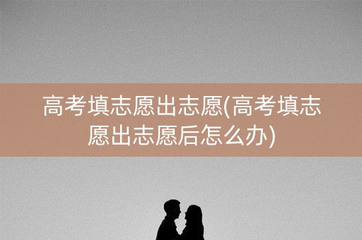 高考填志愿出志愿(高考填志愿出志愿后怎么办)