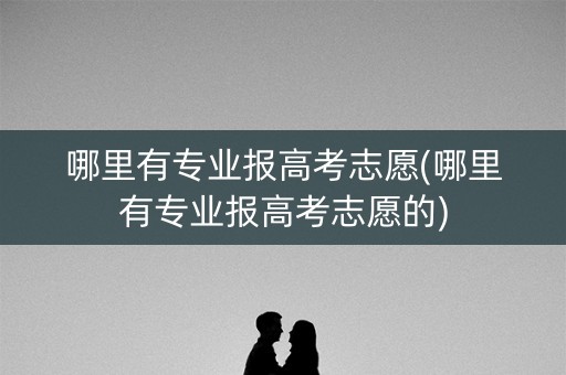 哪里有专业报高考志愿(哪里有专业报高考志愿的)