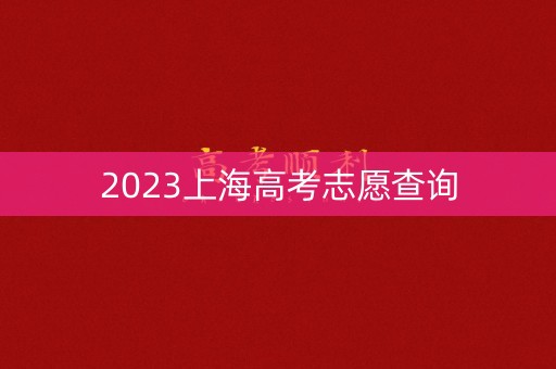 2023上海高考志愿查询