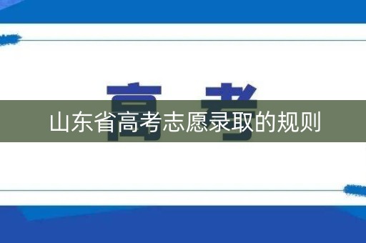 山东省高考志愿录取的规则 山东省高考志愿录取的规则