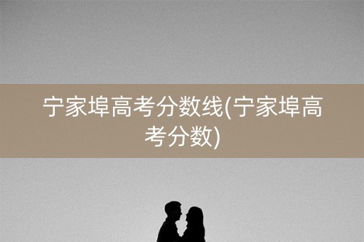 宁家埠高考分数线(宁家埠高考分数)