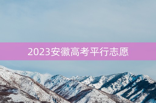 2023安徽高考平行志愿 2023安徽高考平行志愿
