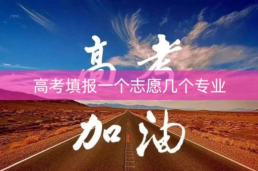 高考填报一个志愿几个专业