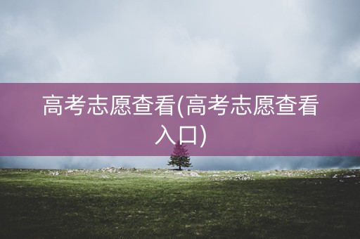 高考志愿查看(高考志愿查看入口) 高考志愿查看(高考志愿查看入口)