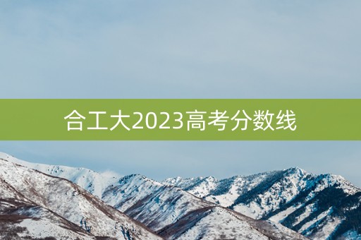 合工大2023高考分数线