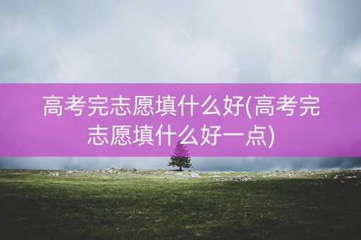 高考完志愿填什么好(高考完志愿填什么好一点) 高考完志愿填什么好(高考完志愿填什么好一点)