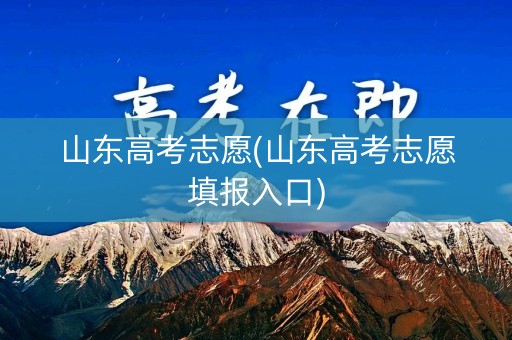山东高考志愿(山东高考志愿填报入口) 山东高考志愿(山东高考志愿填报入口)