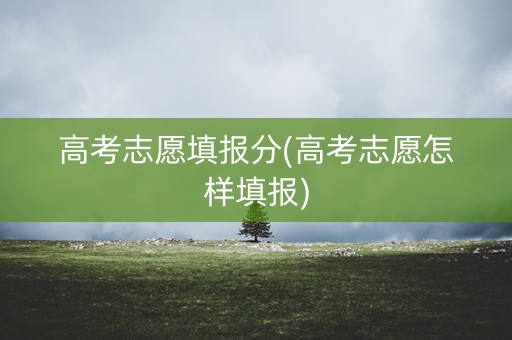 高考志愿填报分(高考志愿怎样填报) 高考志愿填报分(高考志愿怎样填报)
