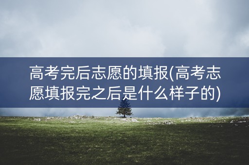 高考完后志愿的填报(高考志愿填报完之后是什么样子的) 高考完后志愿的填报(高考志愿填报完之后是什么样子的)