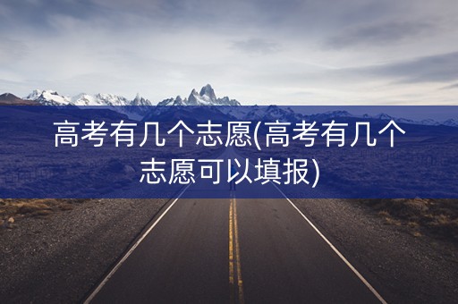 高考有几个志愿(高考有几个志愿可以填报) 高考有几个志愿(高考有几个志愿可以填报)
