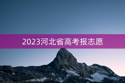 2023河北省高考报志愿 2023河北省高考报志愿