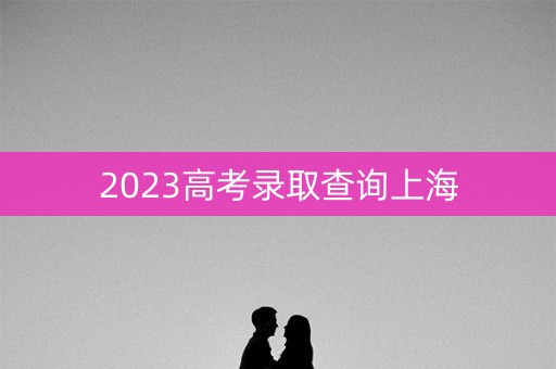 2023高考录取查询上海