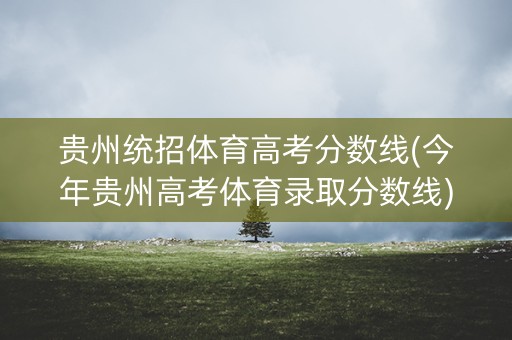 贵州统招体育高考分数线(今年贵州高考体育录取分数线)