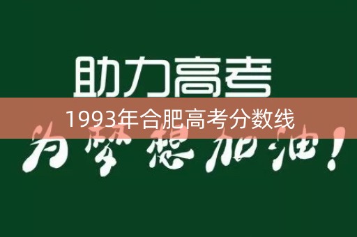 1993年合肥高考分数线
