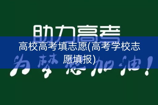 高校高考填志愿(高考学校志愿填报)