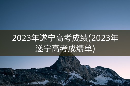 2023年遂宁高考成绩(2023年遂宁高考成绩单)