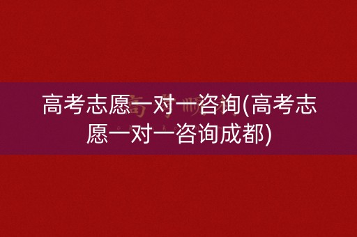 高考志愿一对一咨询(高考志愿一对一咨询成都)