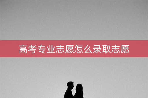 高考专业志愿怎么录取志愿