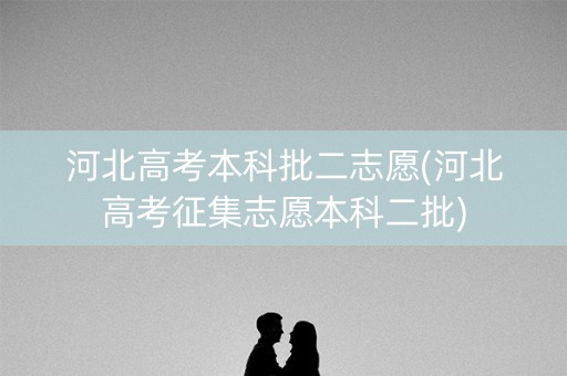 河北高考本科批二志愿(河北高考征集志愿本科二批)