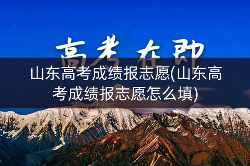 山东高考成绩报志愿(山东高考成绩报志愿怎么填)