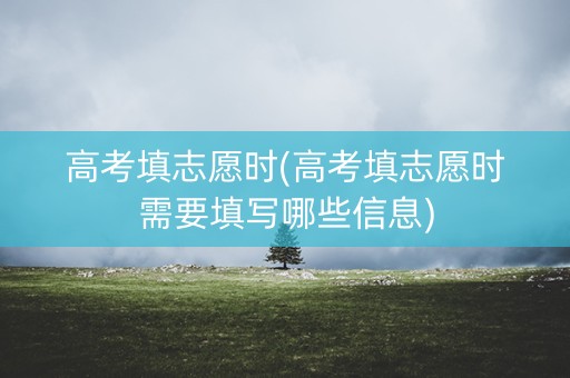 高考填志愿时(高考填志愿时需要填写哪些信息)