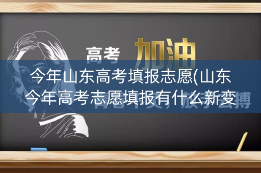 今年山东高考填报志愿(山东今年高考志愿填报有什么新变化)