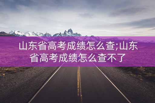 山东省高考成绩怎么查;山东省高考成绩怎么查不了