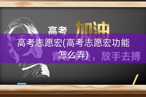 高考志愿宏(高考志愿宏功能怎么弄)