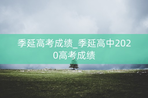 季延高考成绩_季延高中2020高考成绩