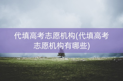 代填高考志愿机构(代填高考志愿机构有哪些)