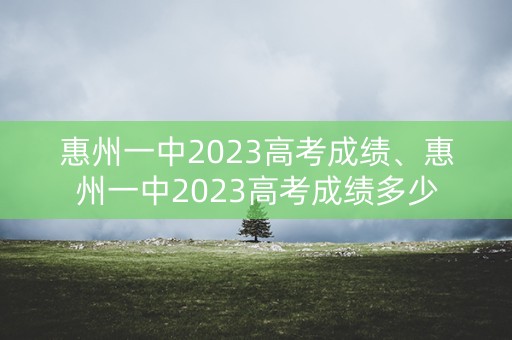 惠州一中2023高考成绩、惠州一中2023高考成绩多少