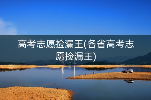 高考志愿捡漏王(各省高考志愿捡漏王)
