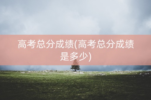 高考总分成绩(高考总分成绩是多少)