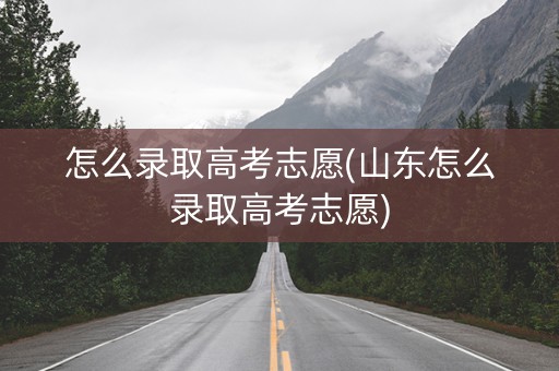 怎么录取高考志愿(山东怎么录取高考志愿)