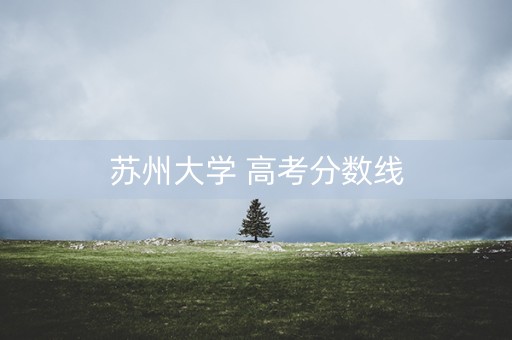 苏州大学 高考分数线