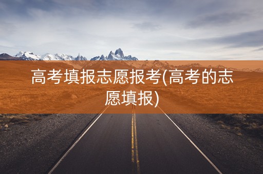 高考填报志愿报考(高考的志愿填报)