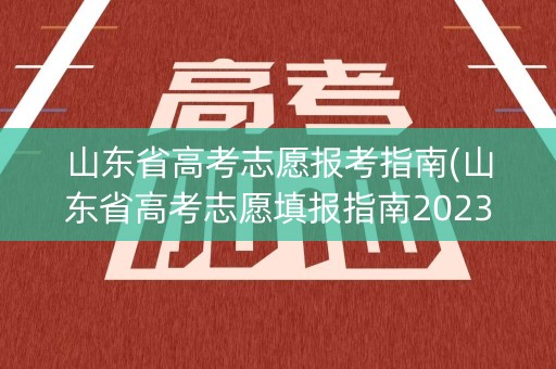 山东省高考志愿报考指南(山东省高考志愿填报指南2023)